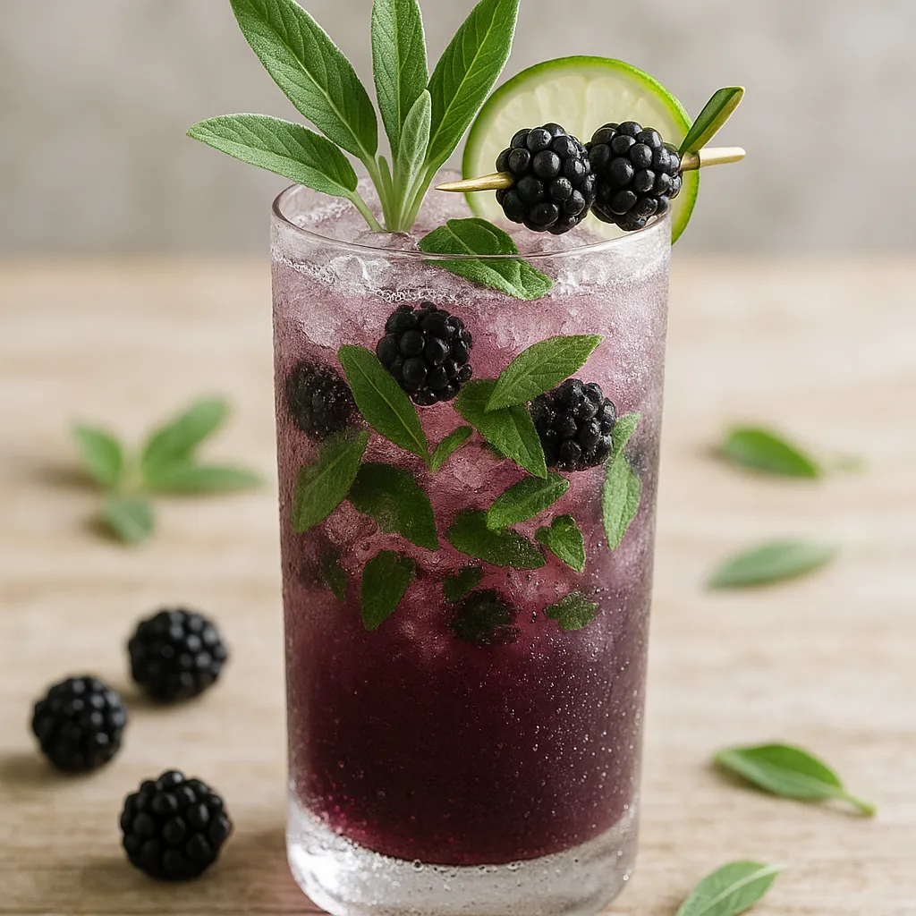 Blackberry Sage Smash (Mocktail Sans Alcool)