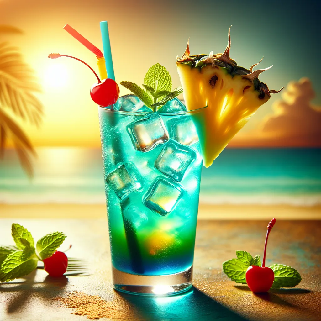 Blue Lagoon Mocktail (mocktail sans alcool)