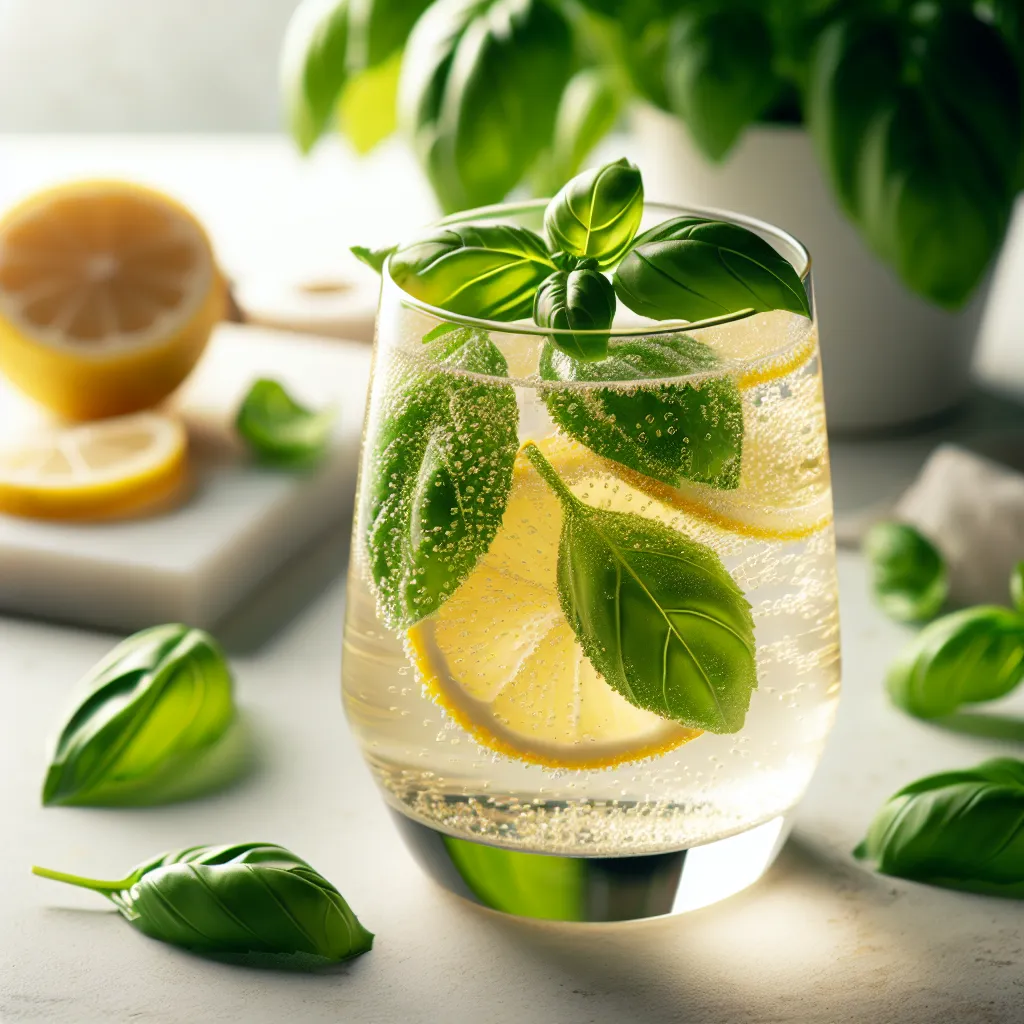 Lemon Basil Spritzer (mocktail sans alcool)