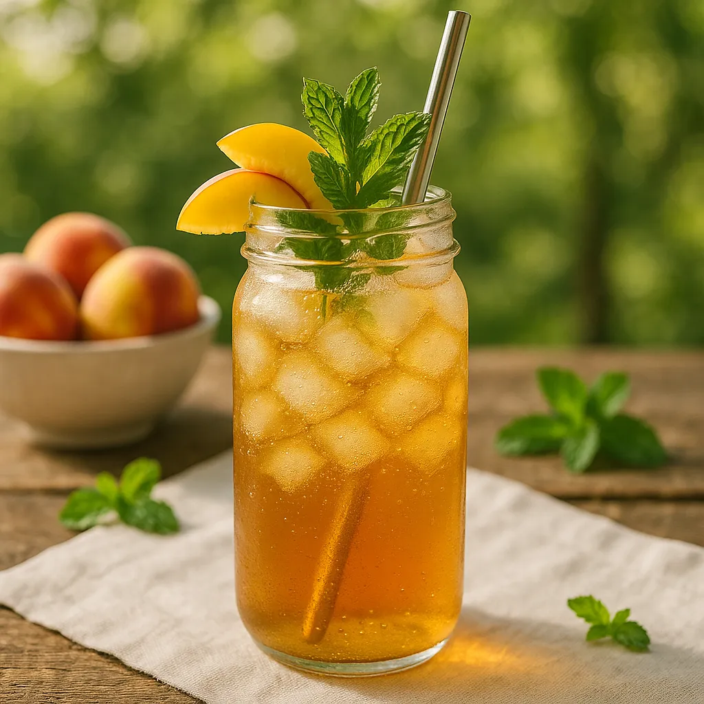 Peach Iced Tea (Mocktail Sans Alcool)