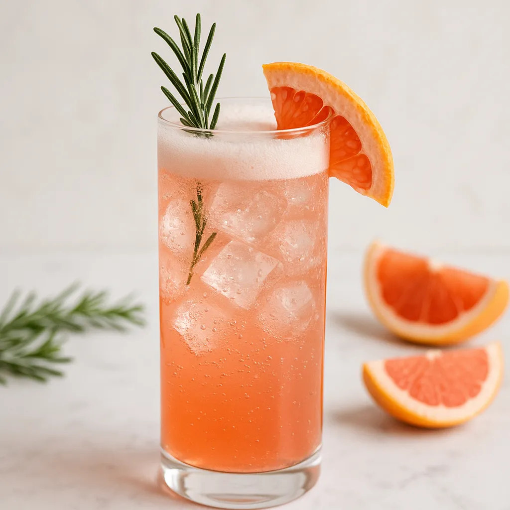 Rosemary Grapefruit Fizz (mocktail sans alcool)